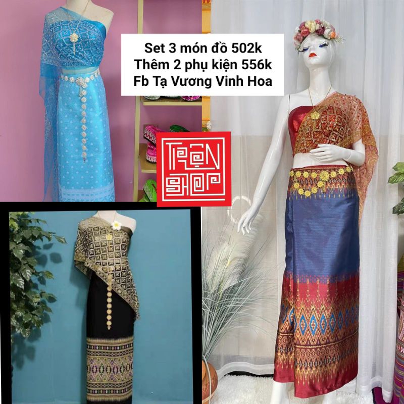 Trang phục Thái Lan nữ set 5 món mẫu chân váy mới