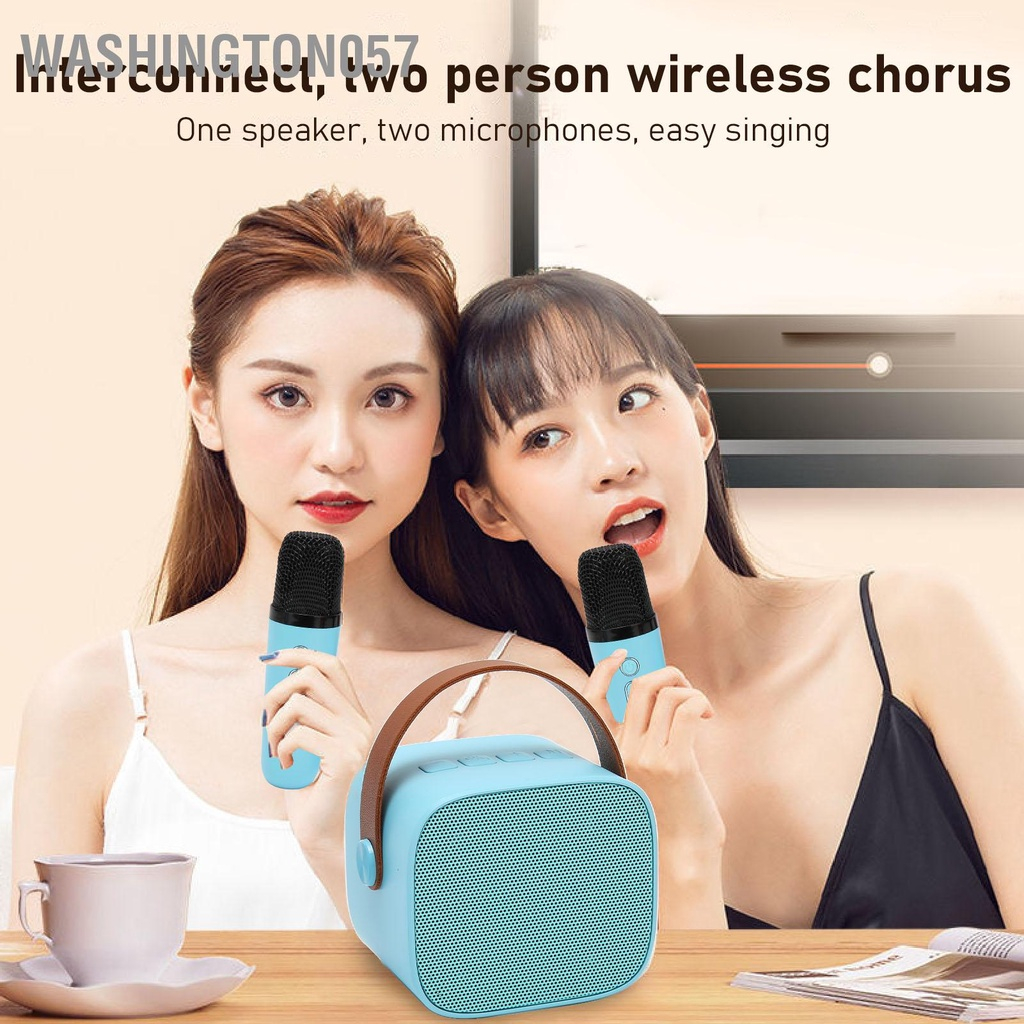 Loa Bluetooth + 2 Mic Không Dây Mini Hát Karaoke Tại Nhà K12, Có Thể Thay Đổi Giọng