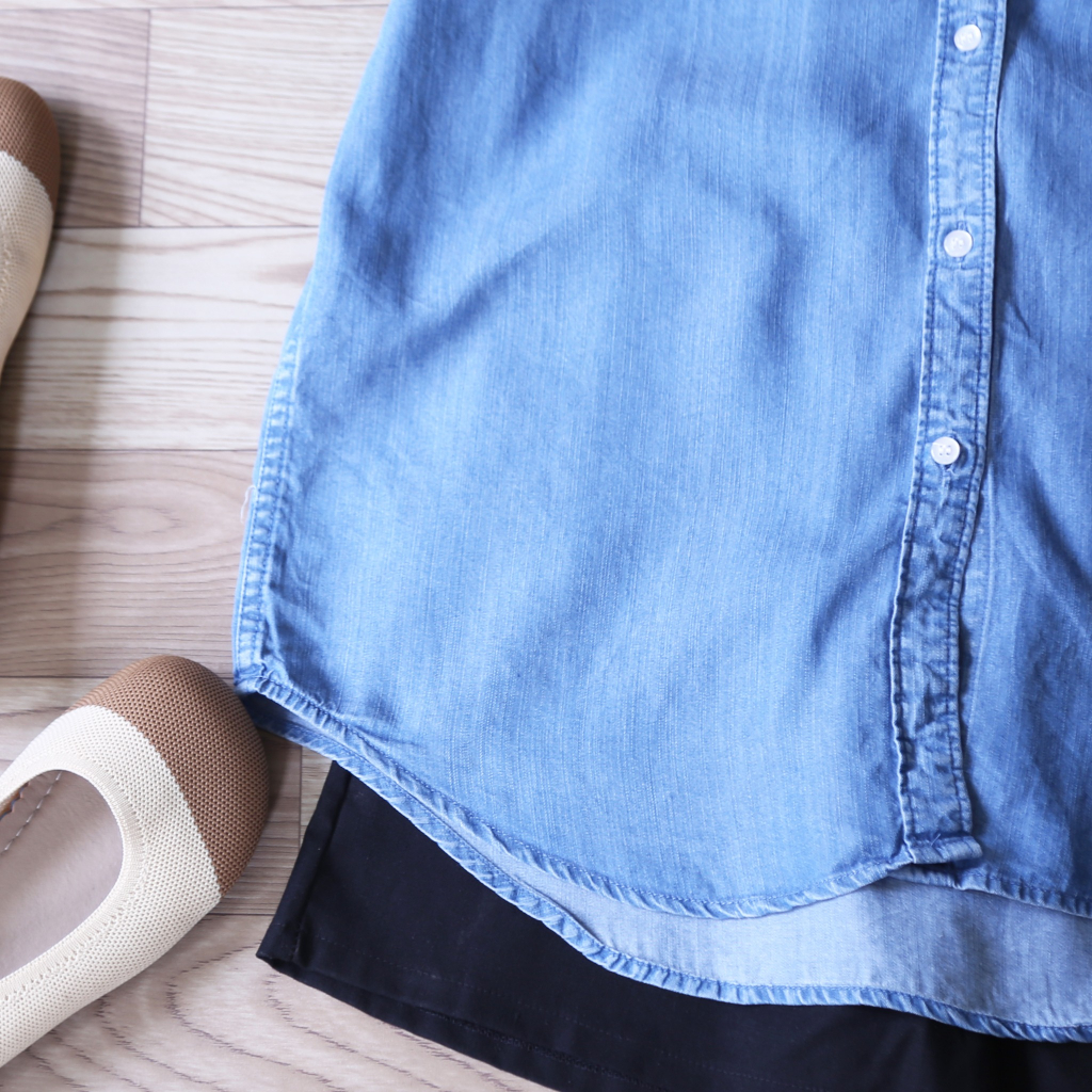 ÁO SƠ MI DENIM CỘC TAY