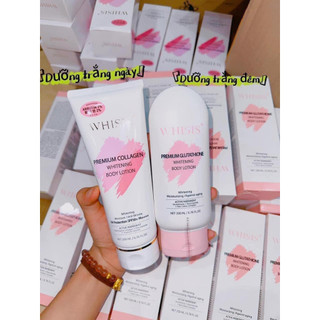 Combo dưỡng thể trắng da ngày & đêm whisis premium whitening body lotion