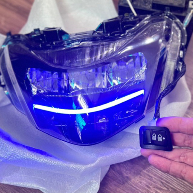 Pha đèn 2 tầng Fuled/Wave125i led , Choá led 2 tầng Fuled có line màu