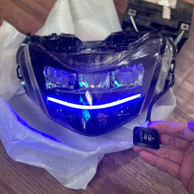 Pha đèn 2 tầng Fuled/Wave125i led , Choá led 2 tầng Fuled có line màu