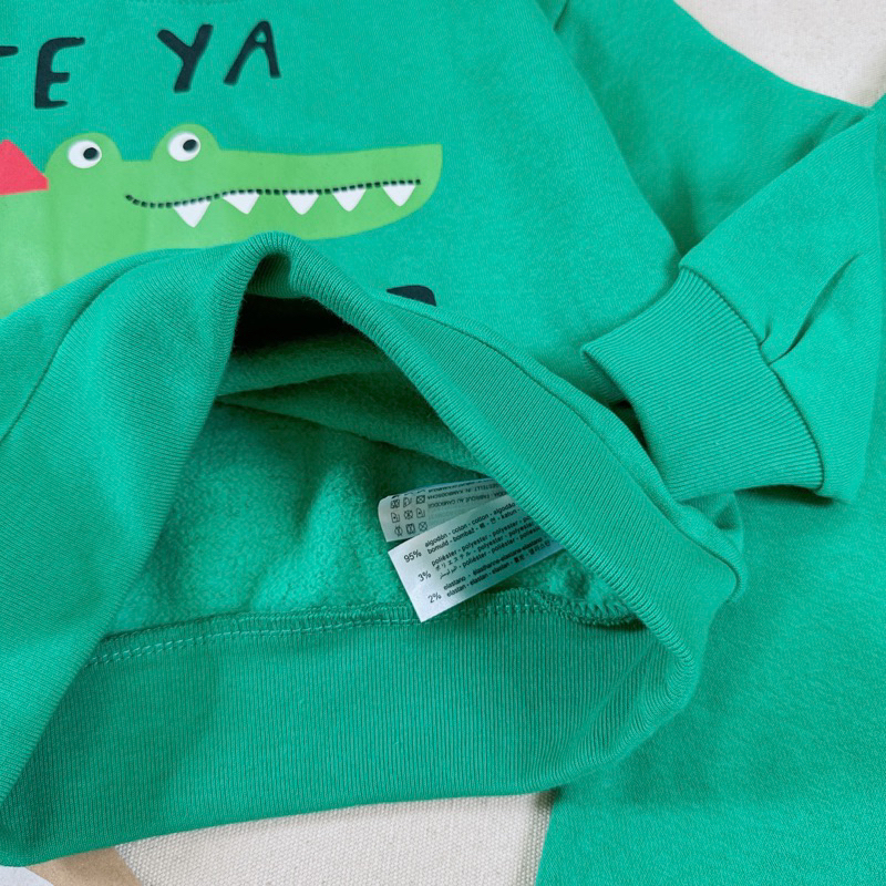 Set bộ nỉ Cá sấu xanh Za.ra cho bé trai siêu đẹp size từ 12-24 cân
