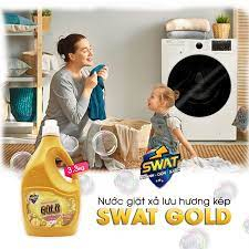Nước Giặt Xả GOLD 5 in 1 SWAT hương Coco Mademoiselle sang trọng Can 3.3kg Tiện Dụng diệt khuẩn lưu hương lâu CLEANHOUSE