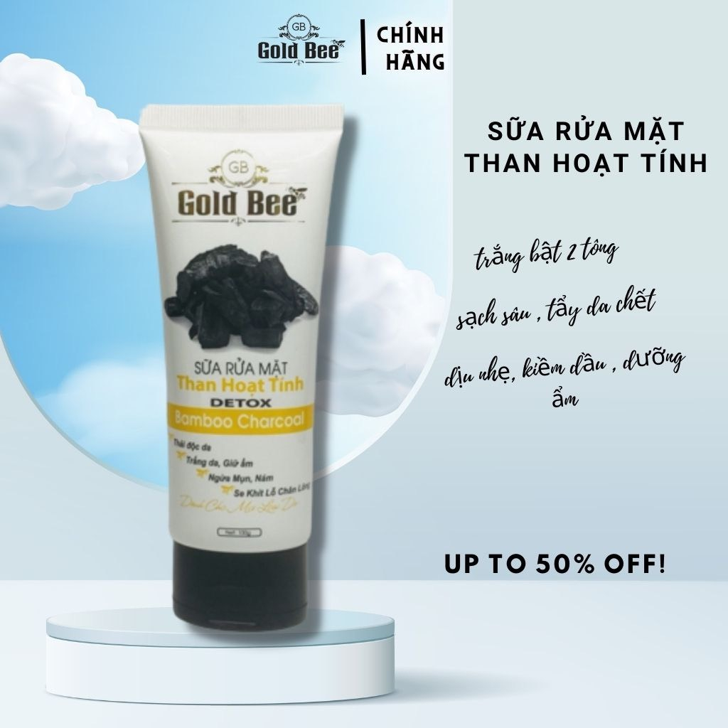 SỮA RỬA MẶT THAN HOẠT TÍNH DETOX Gold Bee - hàng chính hãng