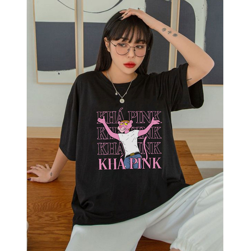 Áo Thun Khá Bảnh Mix Pink Panther Báo Hồng Múa Quạt Cực Chất Phong Cách Vinahoue
