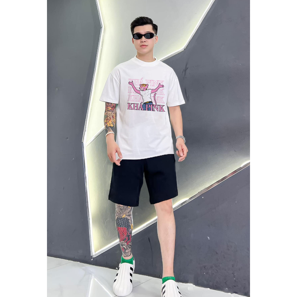 Áo Thun Khá Bảnh Mix Pink Panther Báo Hồng Múa Quạt Cực Chất Phong Cách Vinahoue