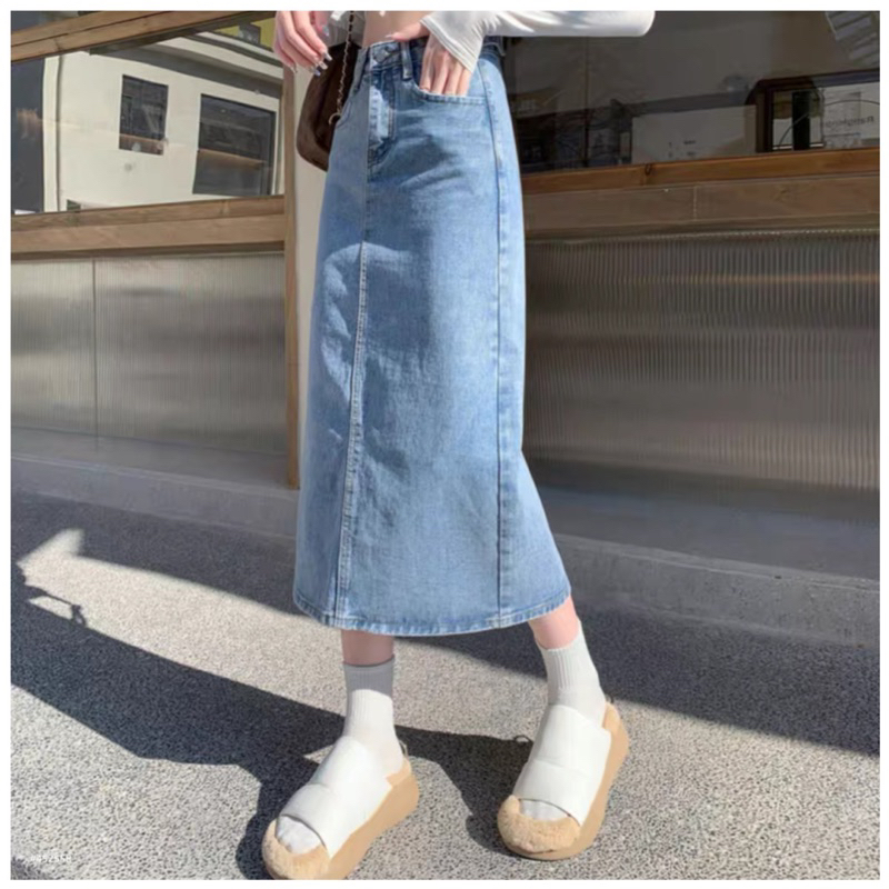 Váy jean dài basic DZU.SG