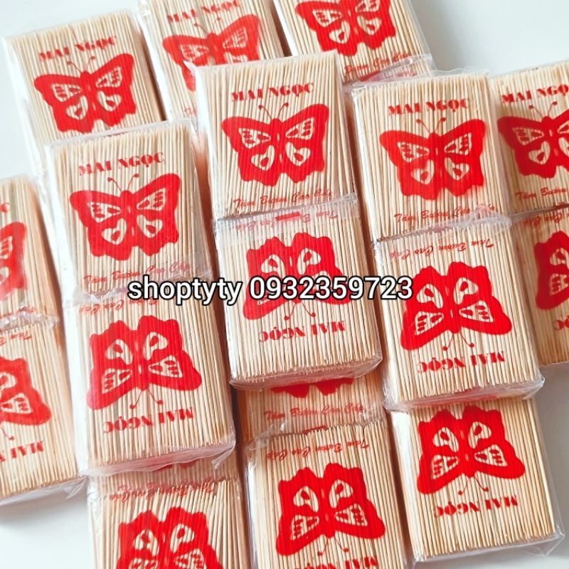 1 Bịch 10 Gói Tăm Xỉa Răng Con Bướm Bay