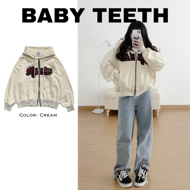 Áo khoác hoodie boxy khoá zip | BigBuy360 - bigbuy360.vn