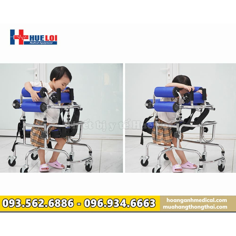 Khung tập đi 6 bánh vô cùng an toàn cho trẻ bại não