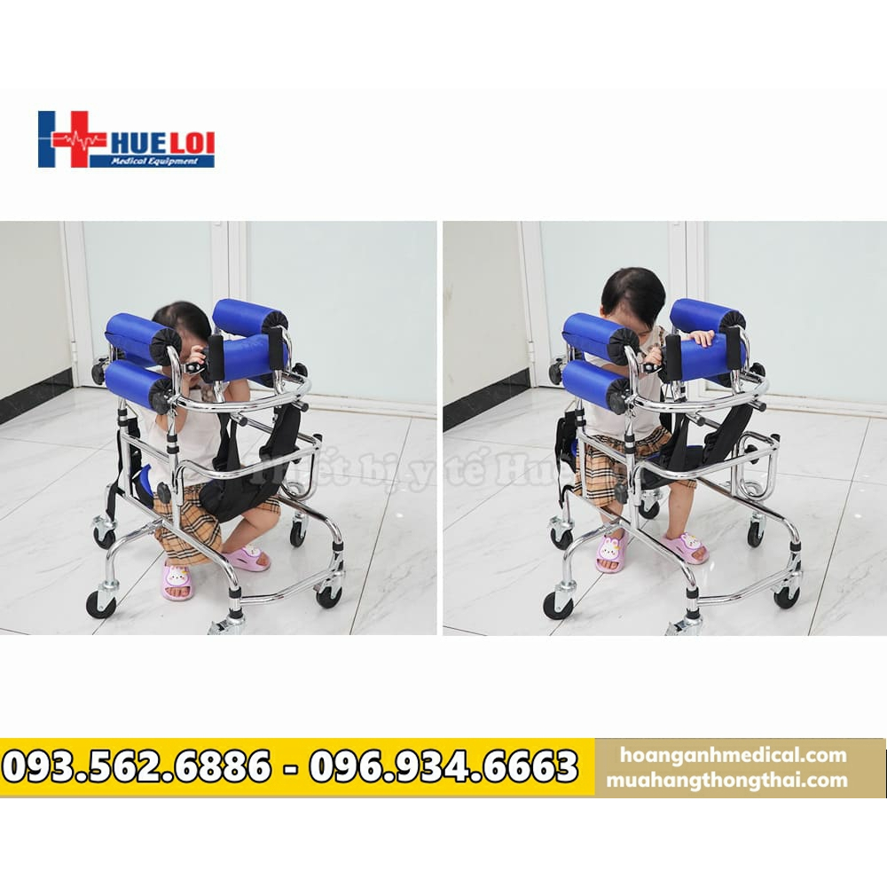 Khung tập đi 6 bánh vô cùng an toàn cho trẻ bại não