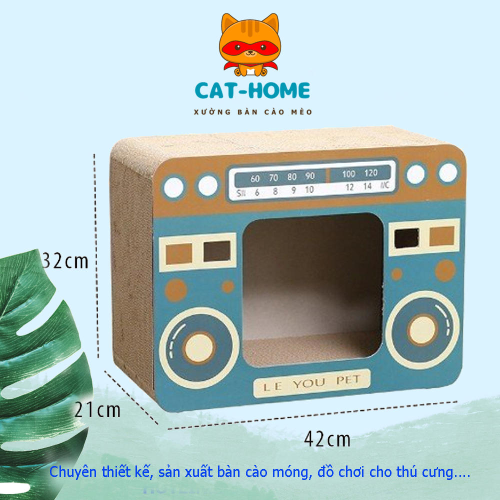 Ổ nằm cho mèo nhà cho mèo kết hợp bàn cào móng cho mèo nằm ngủ hình đài RADIO