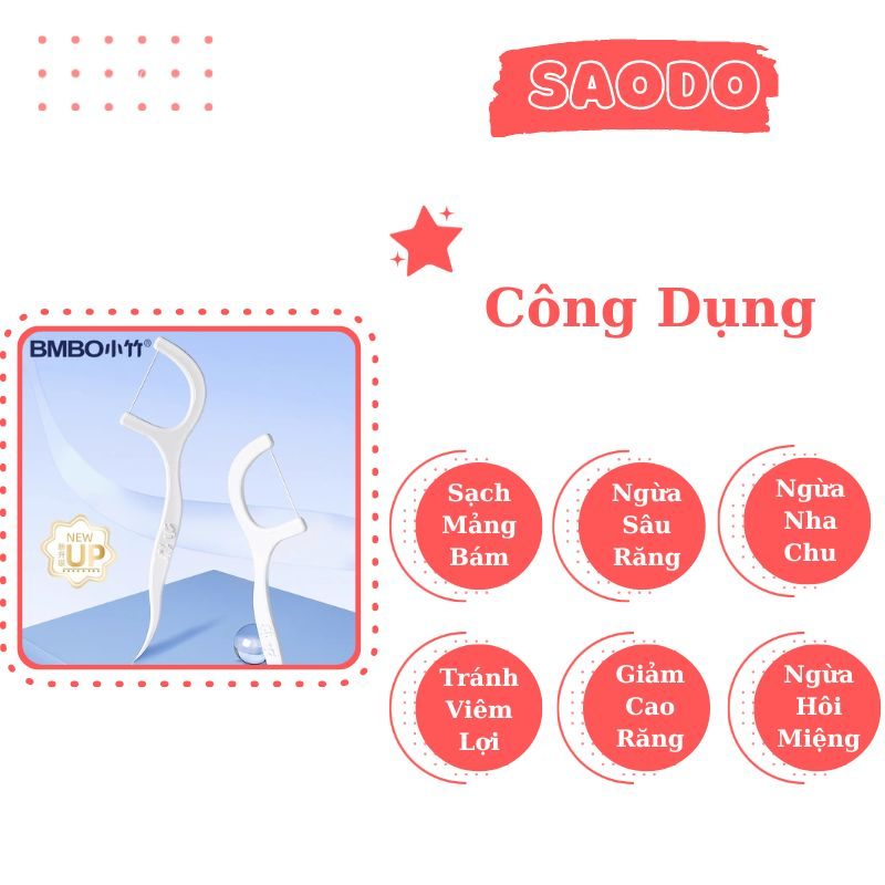 Tăm chỉ nha khoa nhật bản BMBO hộp 50 cái SAODO CNK0036