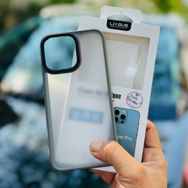 Ốp lưng Likgus nhám cho iphone 15 pro max,15 pro,15 plus,15 lưng nhám chống bám vân tay viền màu chống sốc.