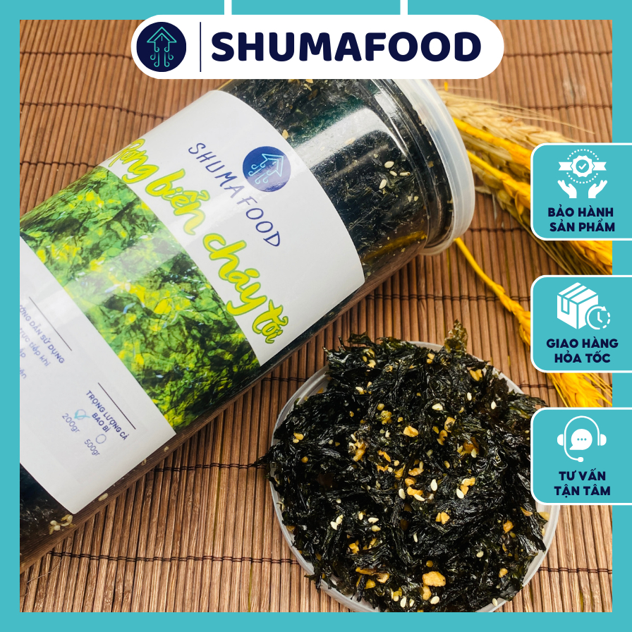 Rong biển cháy tỏi mè ăn vặt cực giòn ngon SHUMAFOOD