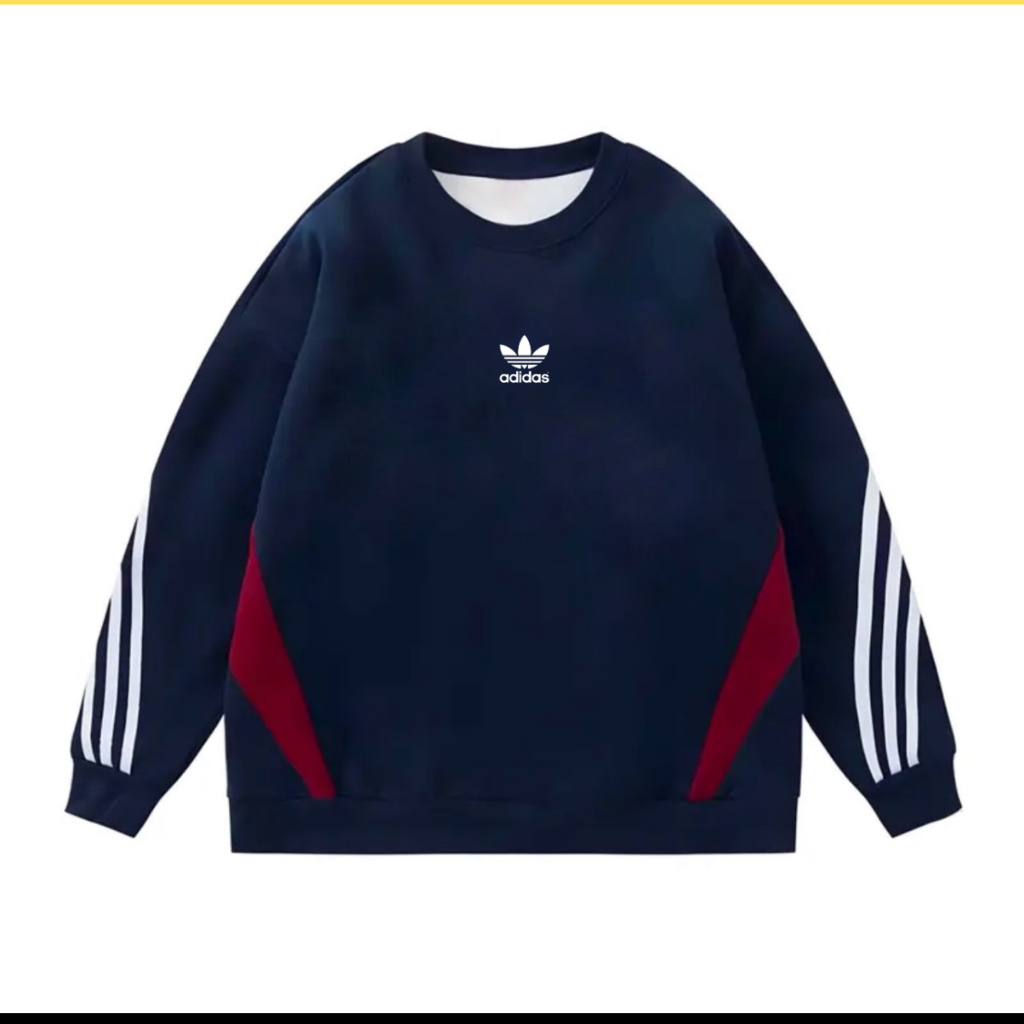 Áo sweater Adidas nam nữ form rộng, áo tay dài trơn unisex, áo sweater basic nỉ bông dày mềm mịn Q01 Hight Bar Store