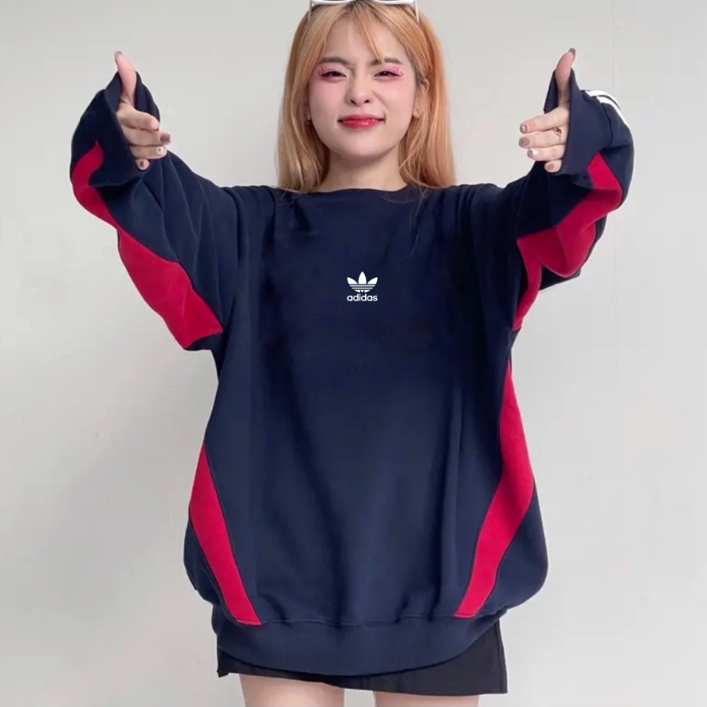 Áo sweater Adidas nam nữ form rộng, áo tay dài trơn unisex, áo sweater basic nỉ bông dày mềm mịn Q01 Hight Bar Store