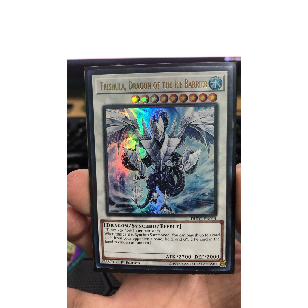 Trishula, Dragon of the Ice Barrier - DUDE-EN014 - Ultra Rare 1st Edition