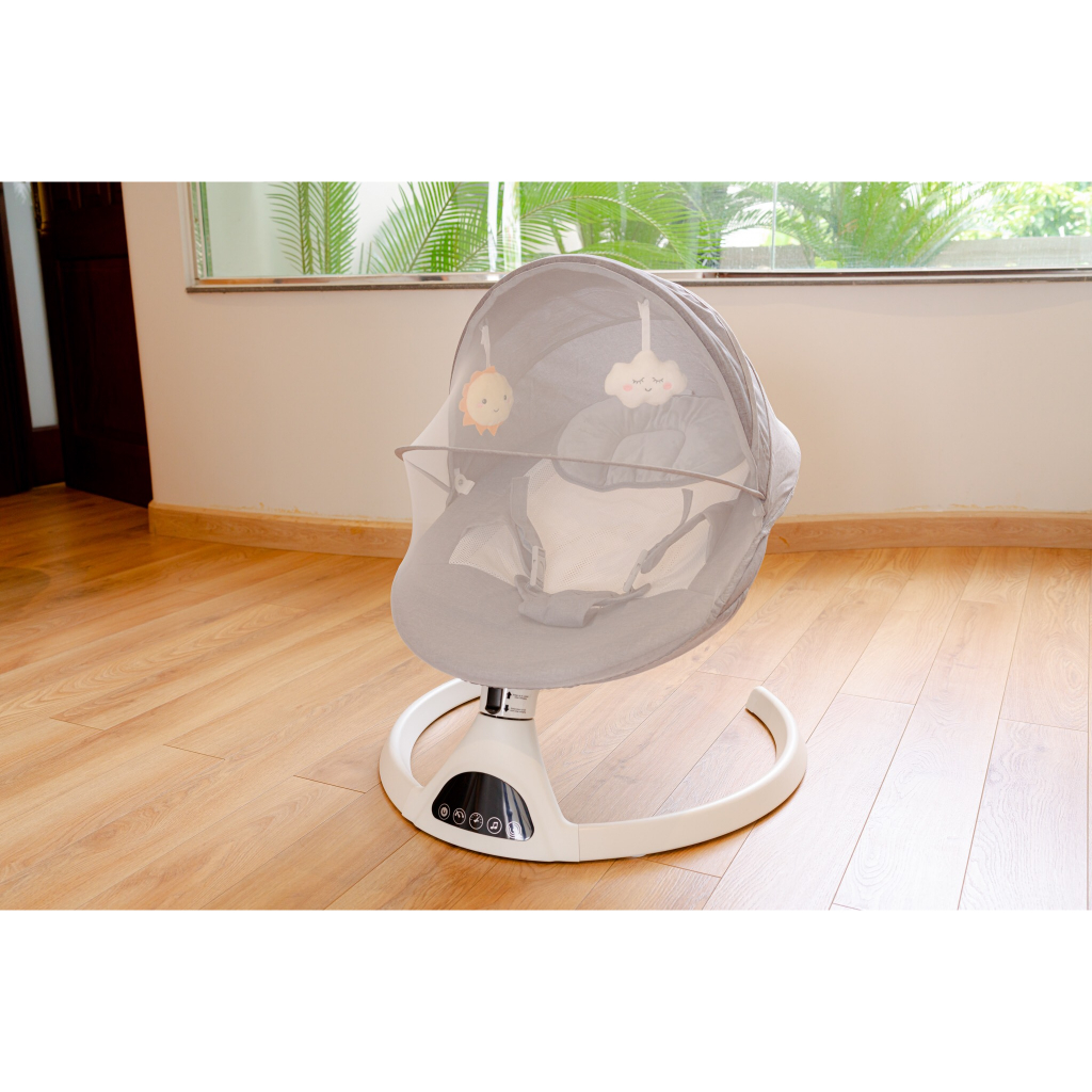 Nôi Ru Ngủ Thông Minh Cho Bé , Nôi Rung Gấp Gọn Cho Bé Có Điều Khiển Từ Xa Kết Nối Bluetooth Tháo Ra Giặt Được