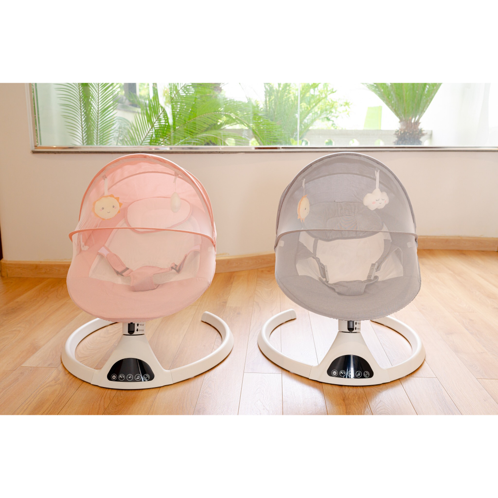 Nôi Ru Ngủ Thông Minh Cho Bé , Nôi Rung Gấp Gọn Cho Bé Có Điều Khiển Từ Xa Kết Nối Bluetooth Tháo Ra Giặt Được