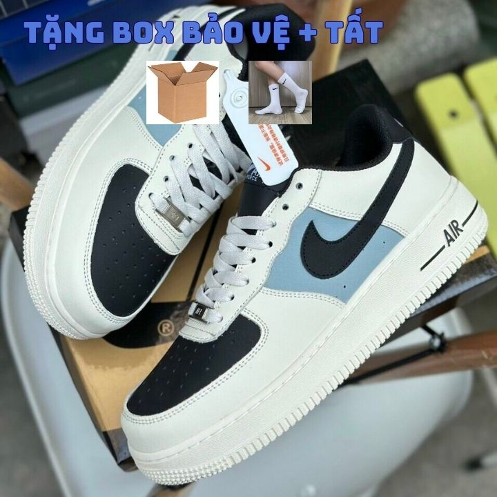 Giày_Nike Air Force 1 Mũi Đen, Giày AF1 Cream And Black Đế Air Bản Cao Cấp Hót Trend Size Nam Nữ Full Box Bill | BigBuy360 - bigbuy360.vn