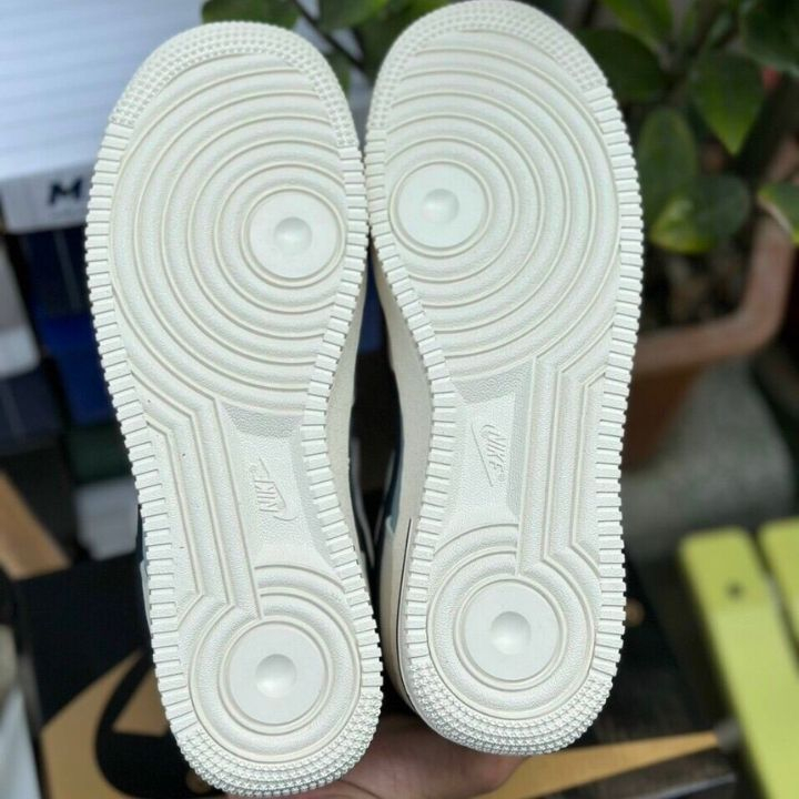 Giày_Nike Air Force 1 Mũi Đen, Giày AF1 Cream And Black Đế Air Bản Cao Cấp Hót Trend Size Nam Nữ Full Box Bill