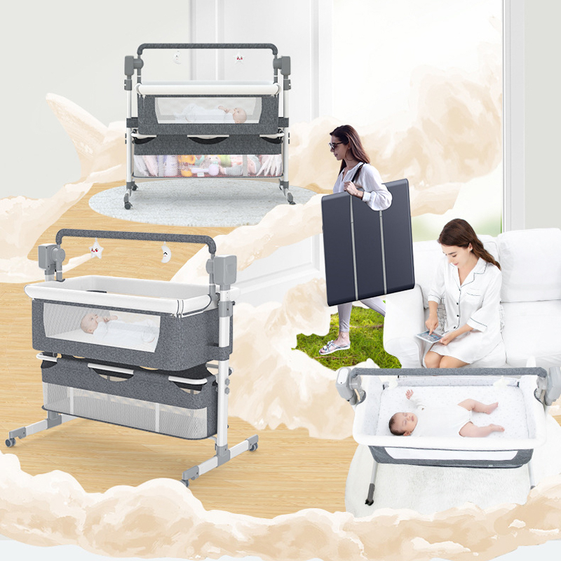 Nôi điện tự động HOPE kèm màn có thể ghép liền giường bố mẹ, nôi điện thông minh nâng hạ độ cao