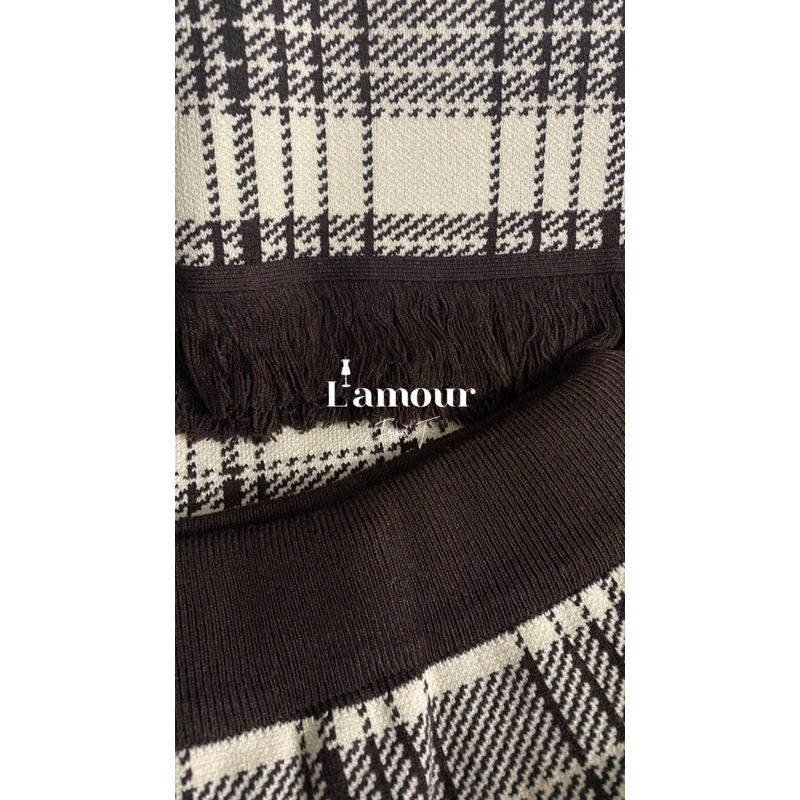 𝐊𝐧𝐢𝐭 𝐌𝐢𝐝𝐢 𝐒𝐤𝐢𝐫𝐭 - Chân váy len caro midi