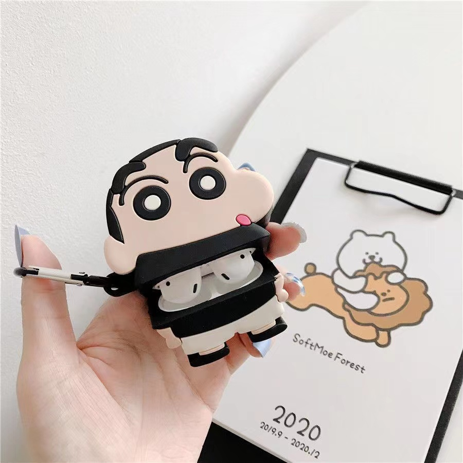 Vỏ bảo vệ tai nghe bluetooth Airpods bằng Sillicone dẻo, ốp Case cute, Airpods 2/pro - BÉ SHIN - NUTACASE