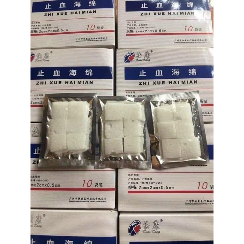 Xốp cầm máu Nha Khoa(túi 6 miếng)