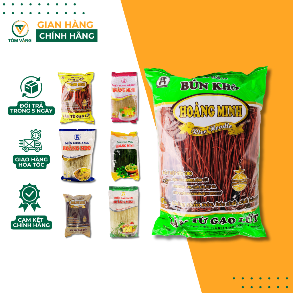 Bún/ Phở gạo lứt và các loại miến Hoàng Minh dành cho ăn kiêng, giảm cân, eatclean - gói 500g