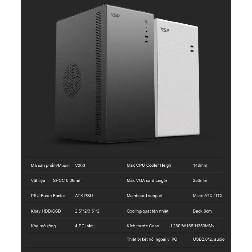 Vỏ Case VSP V200 WHITE