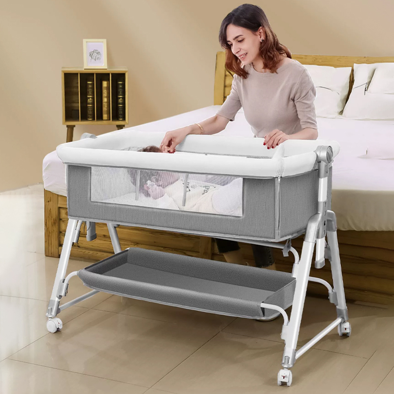 Nôi ghép giường cho bé HOPE đa năng có thể gập lại tháo rời di động, tùy chỉnh độ cao chống trào ngược cho bé