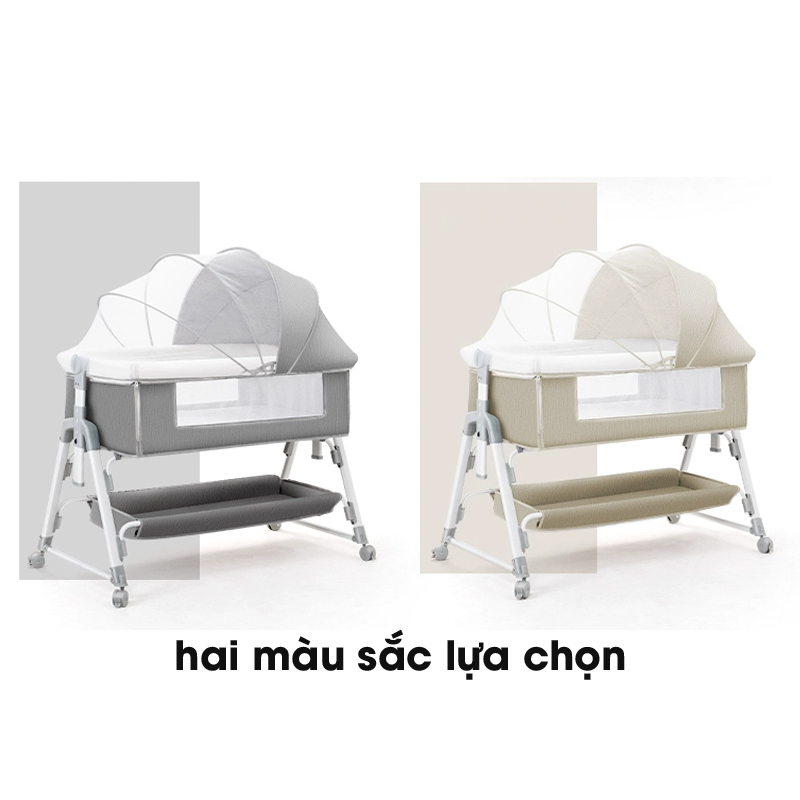 Nôi ghép giường cho bé HOPE đa năng có thể gập lại tháo rời di động, tùy chỉnh độ cao chống trào ngược cho bé