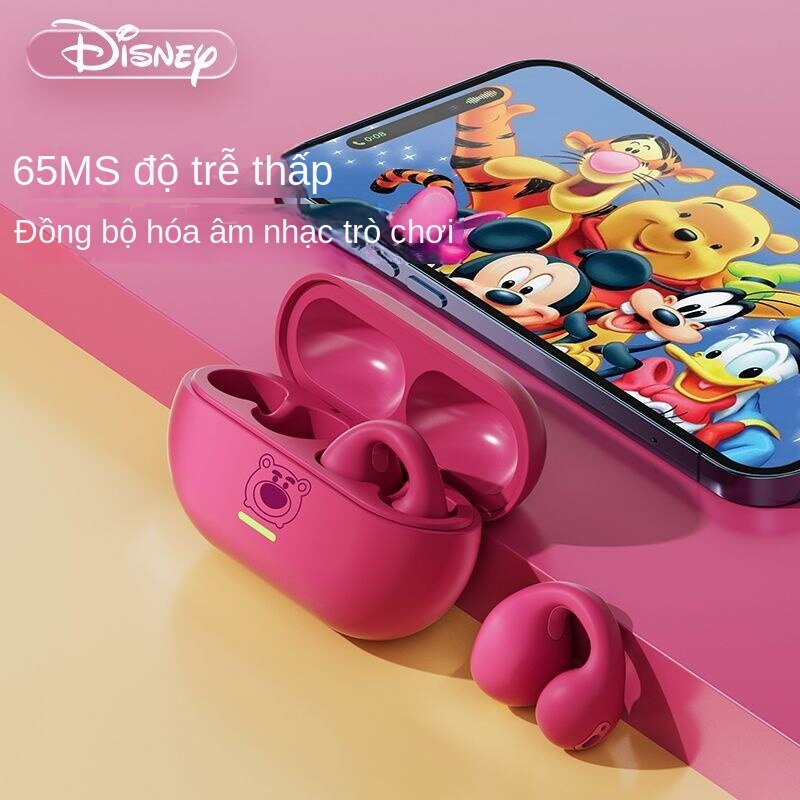 Tai nghe Bluetooth truyền dẫn xương Disney tai kẹp không dây thật tai không vào tai tai nghe âm cao tai nghe kéo dài