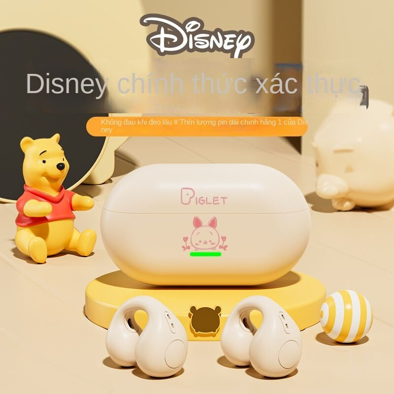 Tai nghe Bluetooth truyền dẫn xương Disney tai kẹp không dây thật tai không vào tai tai nghe âm cao tai nghe kéo dài
