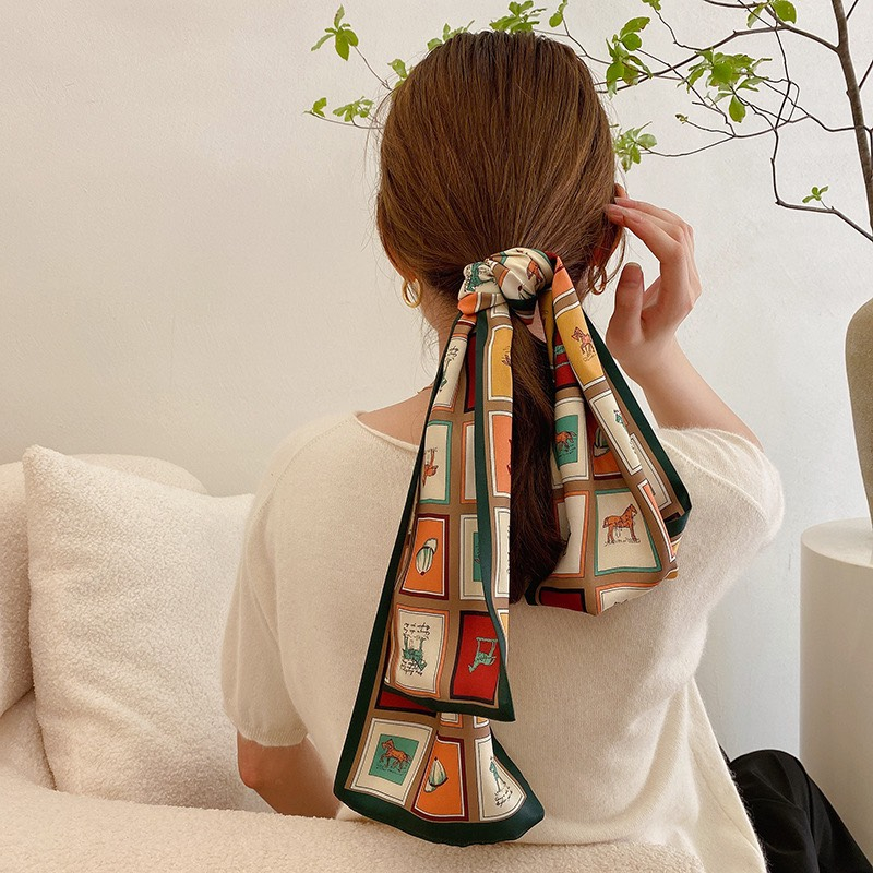 Khăn lụa dài- Khăn lụa Turban bản nhỏ siêu xinh