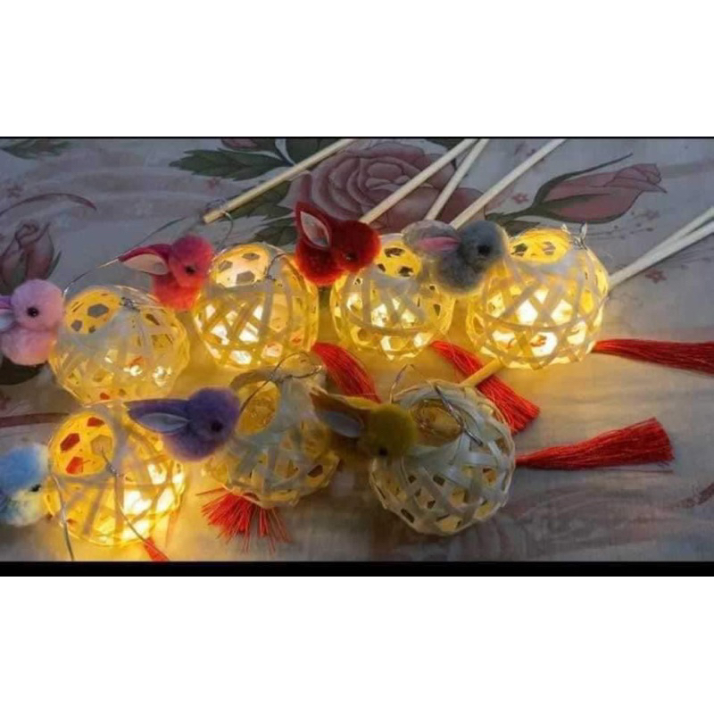 Đèn lồng thỏ đan mây hót hít