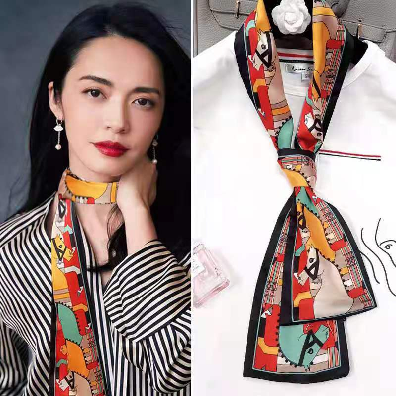 Khăn lụa dài- Khăn lụa Turban bản nhỏ siêu xinh