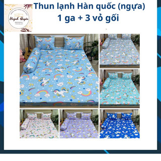 Bộ drap ga thun Hàn quốc mẫu ngựa mới chất đẹp không chăn