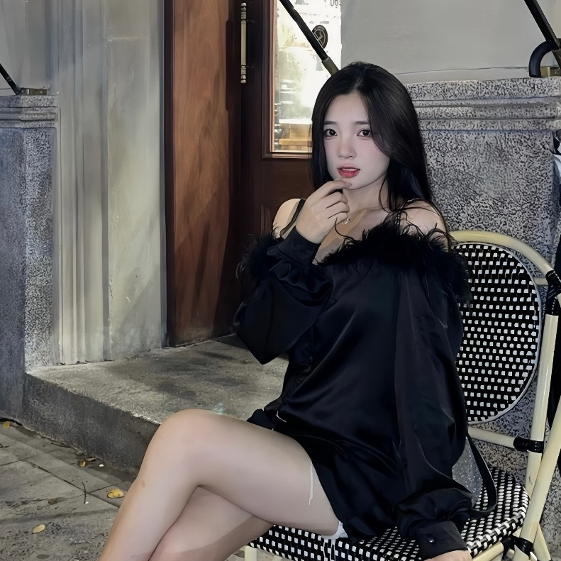 Áo Sơ Mi Trễ Vai Phối Lông Vai Bánh Bèo, Áo Kiểu Sơ Mi