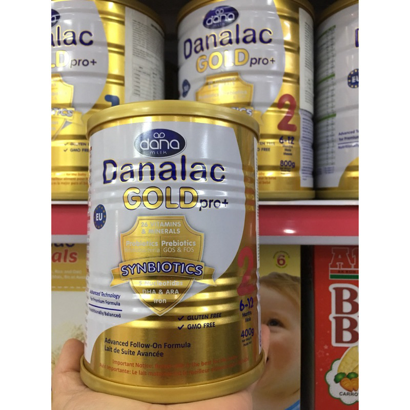 Sữa DANALAC GOLD số 2,lon to 800g, lon móp, DATE tháng 12/2023