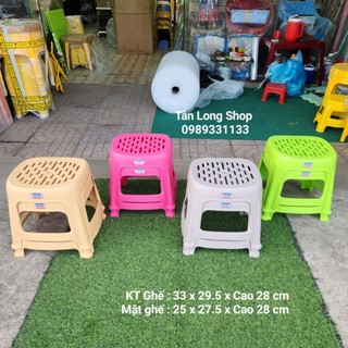 Combo 02 ghế nhựa lùn oval - duy tân
