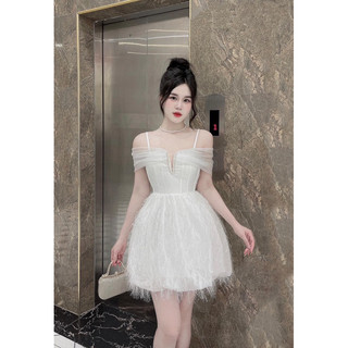 ĐẦM TRỄ VAI LÔNG VŨ THIẾT KẾ BIGSIZE