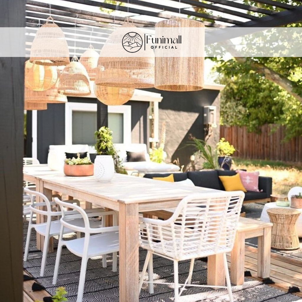 Chụp đèn/ Chao đèn bằng cói, decor trang trí phòng khách, phòng ngủ, nhà bếp, nhà hàng, khách sạn, quán cafe-