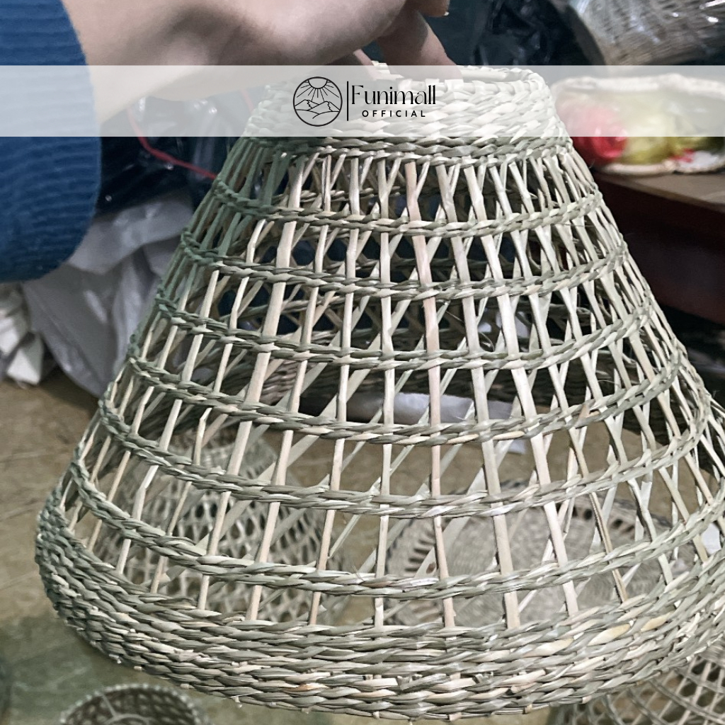 Chụp đèn/ Chao đèn bằng cói, decor trang trí phòng khách, phòng ngủ, nhà bếp, nhà hàng, khách sạn, quán cafe-