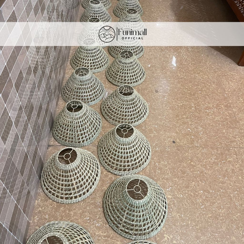 Chụp đèn/ Chao đèn bằng cói, decor trang trí phòng khách, phòng ngủ, nhà bếp, nhà hàng, khách sạn, quán cafe-