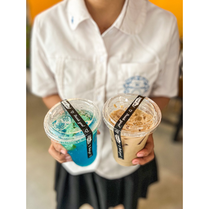 Cuộn băng keo dán ly trà sữa, dán chai, dán hộp in chữ THANK YOU -