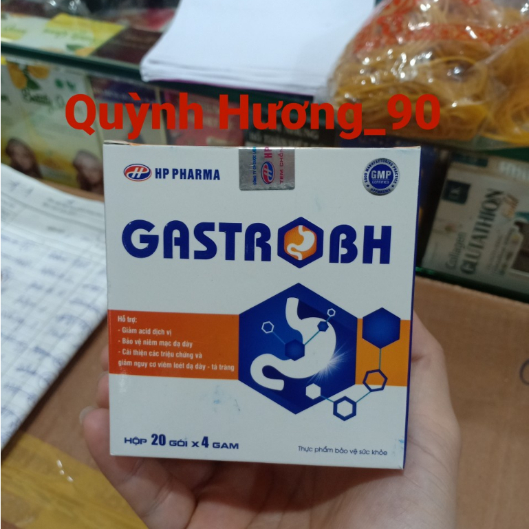 Cốm GASTRO BH hộp 20 gói giúp giảm acid dịch vị dạ dày,bảo vệ niêm mạc dạ dày.